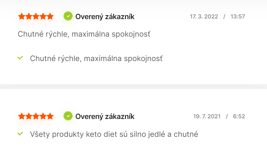 recenzie užívateľov na webstránke ketodiet.sk